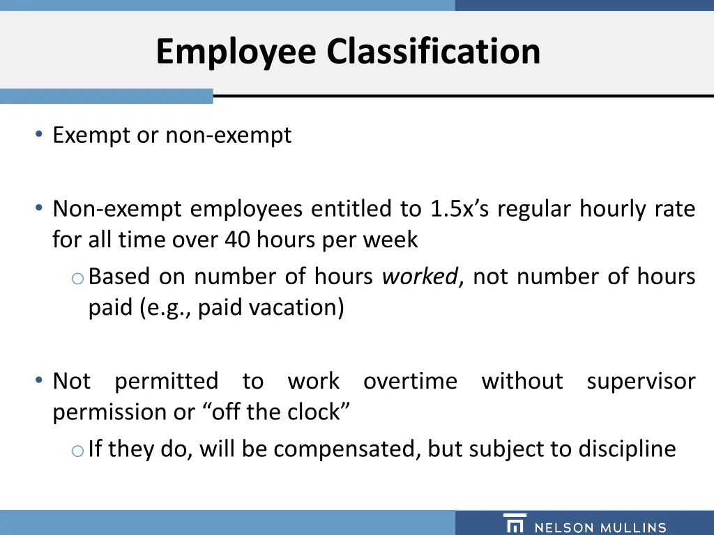 employee classification