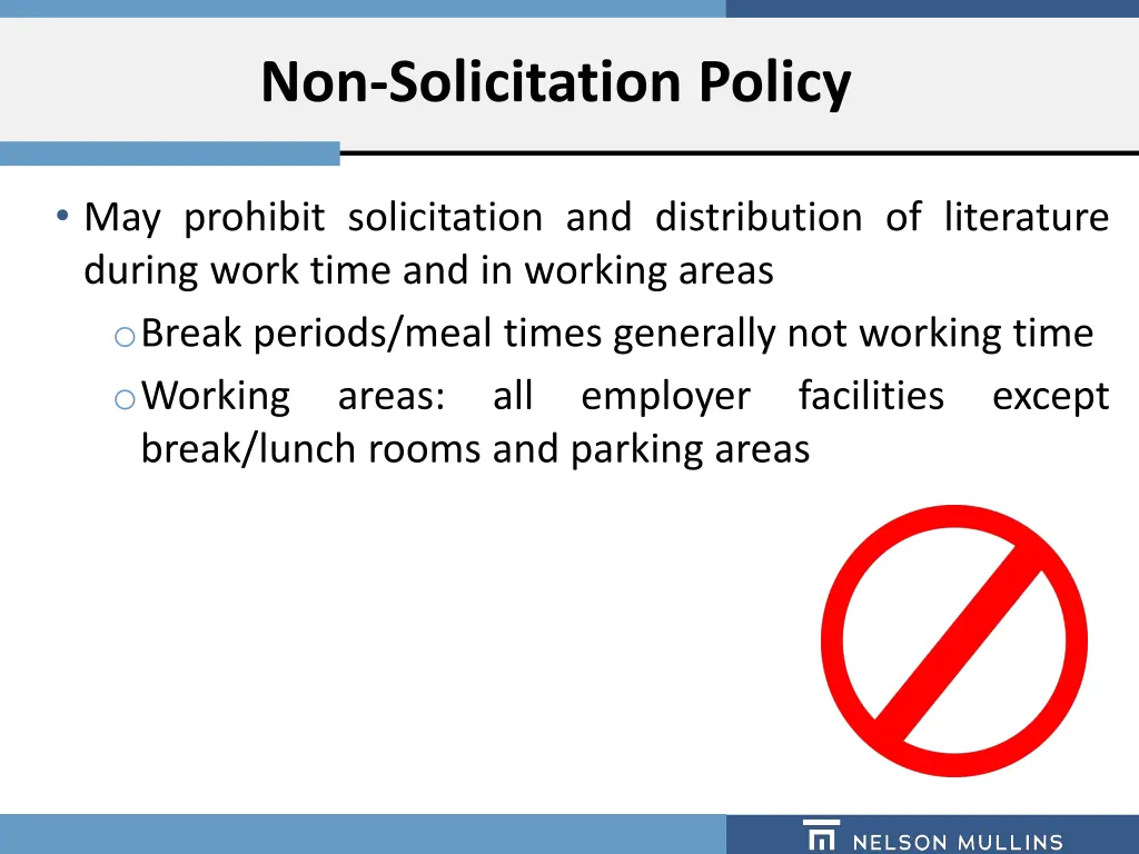 non solicitation policy