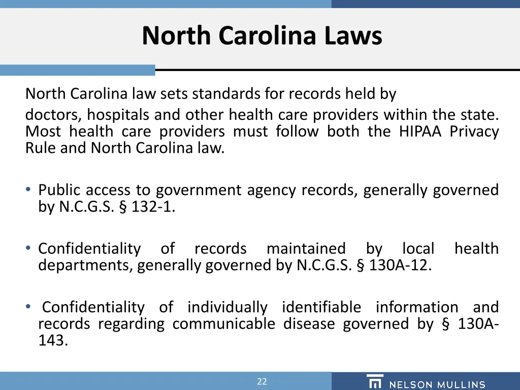 north carolina laws