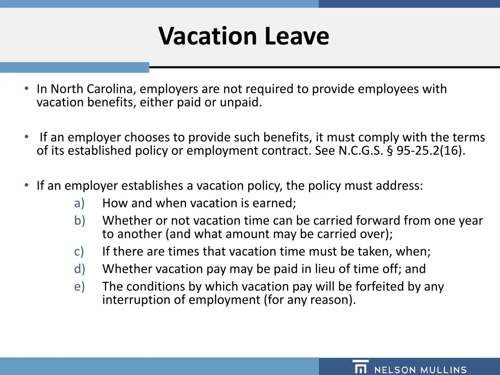 vacation leave