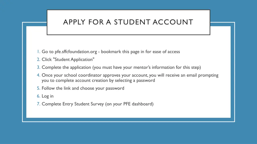 apply for a student account