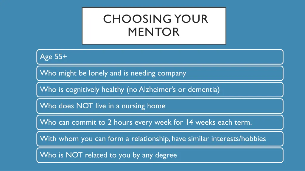 choosing your mentor