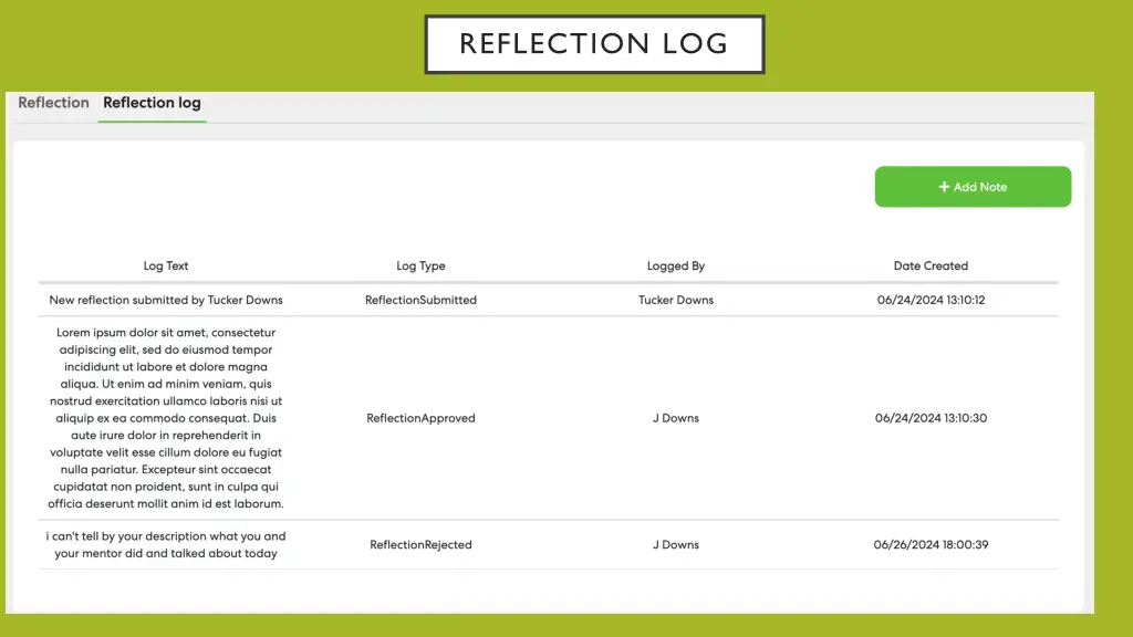 reflection log