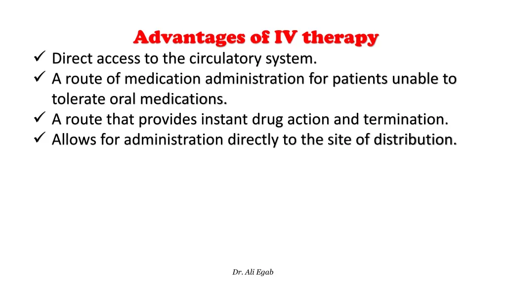 advantages of iv therapy direct access