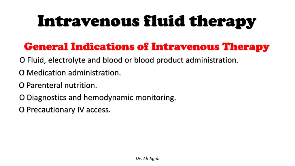 intravenous fluid therapy