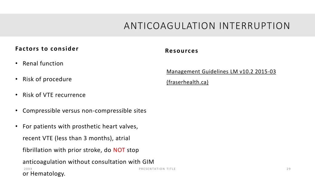 anticoagulation interruption