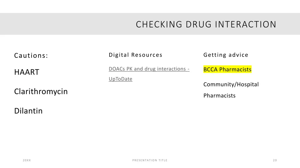 checking drug interaction