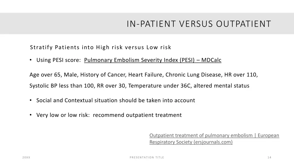 in patient versus outpatient