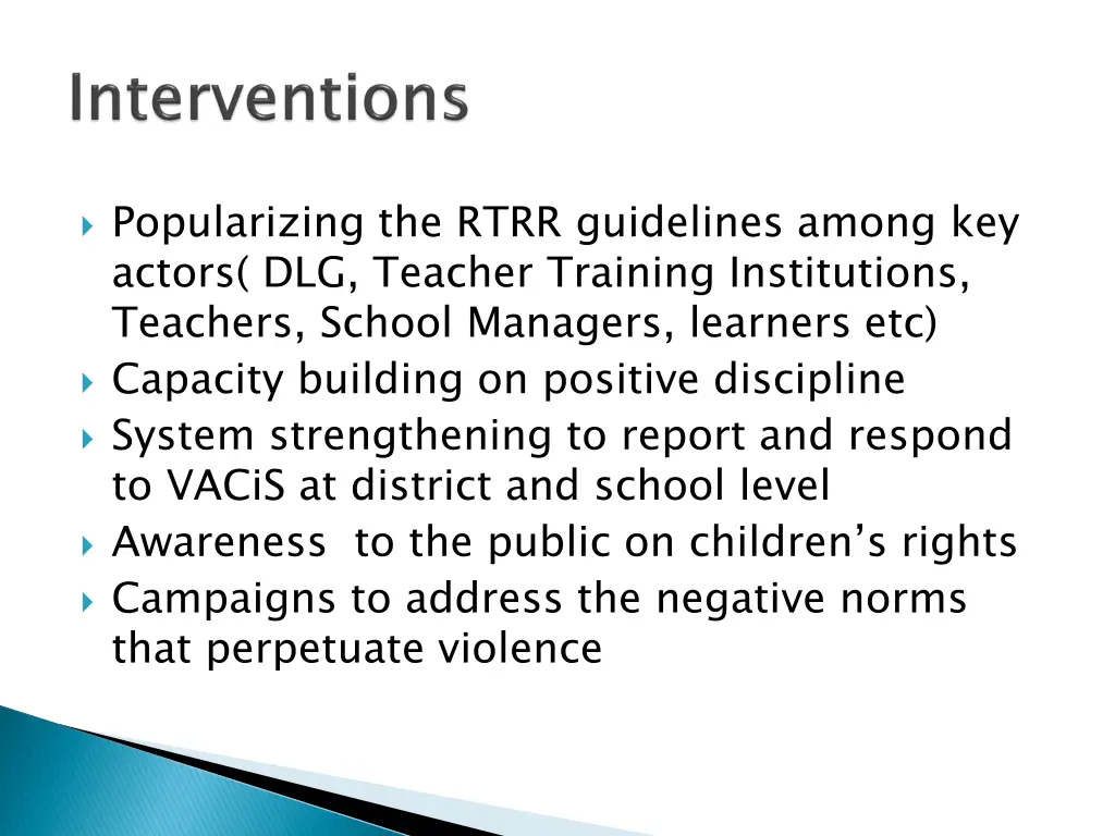 popularizing the rtrr guidelines among key actors