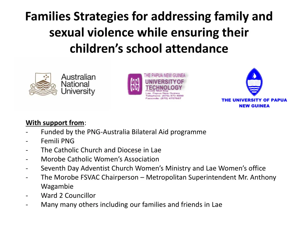 families strategies for addressing family 1