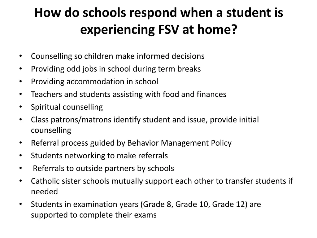 how do schools respond when a student