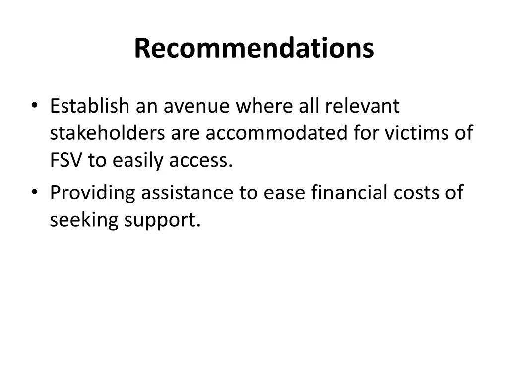 recommendations