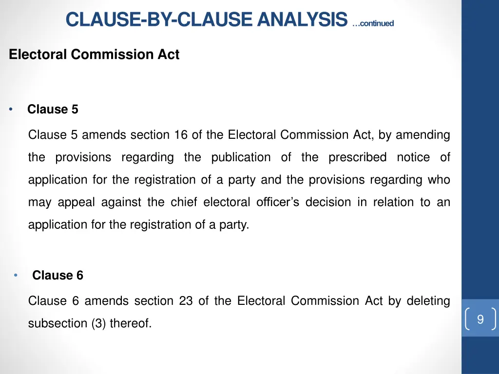 clause by clause analysis continued 1