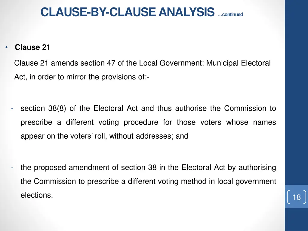 clause by clause analysis continued 10