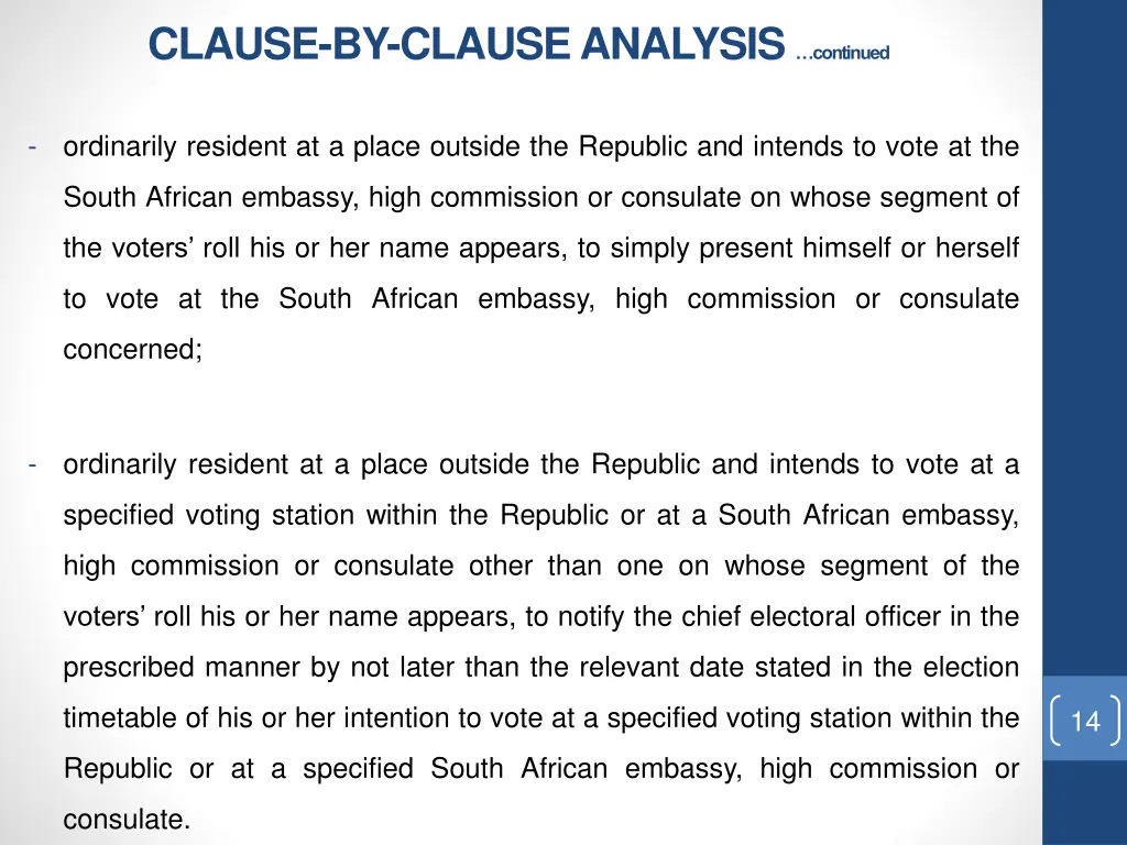 clause by clause analysis continued 6