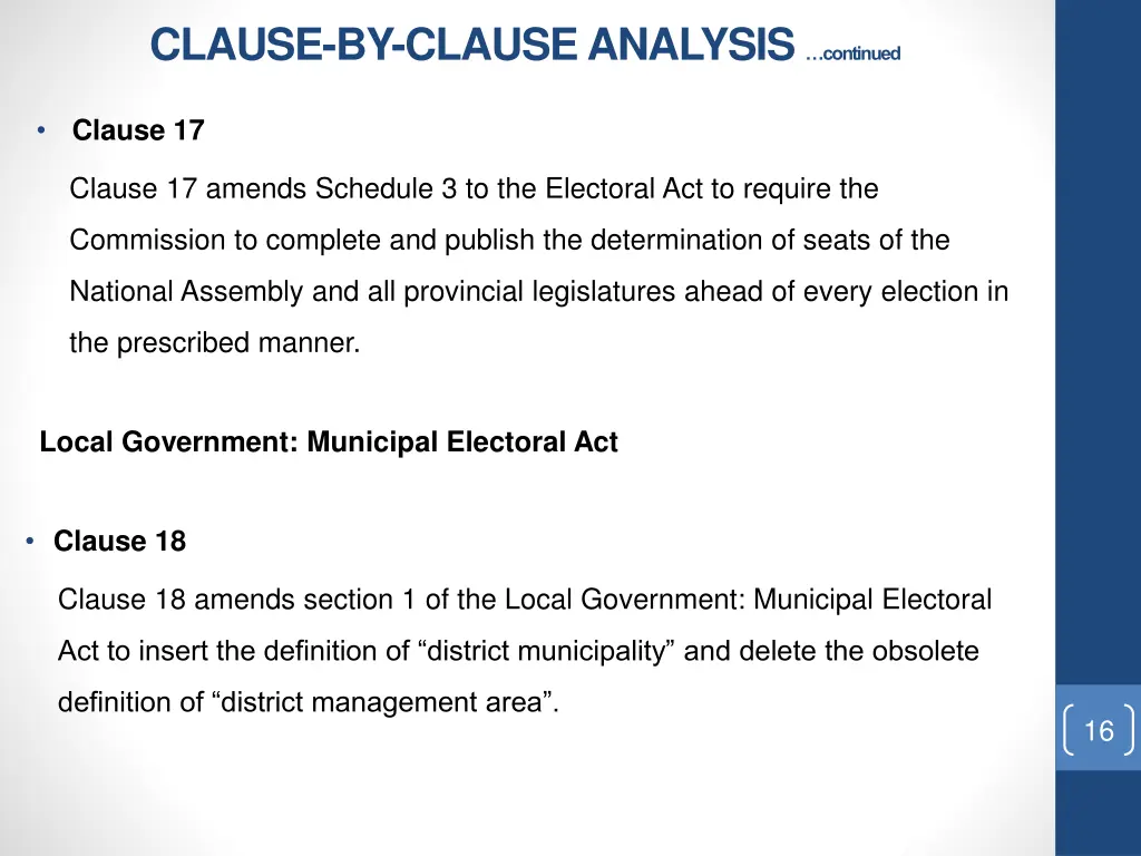 clause by clause analysis continued 8