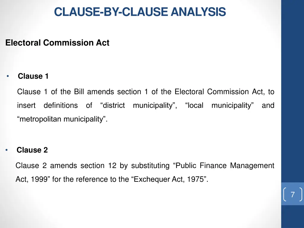 clause by clause analysis