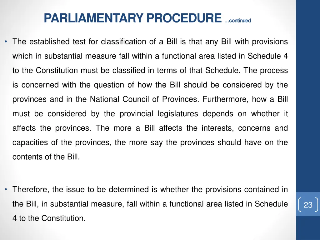 parliamentary procedure continued