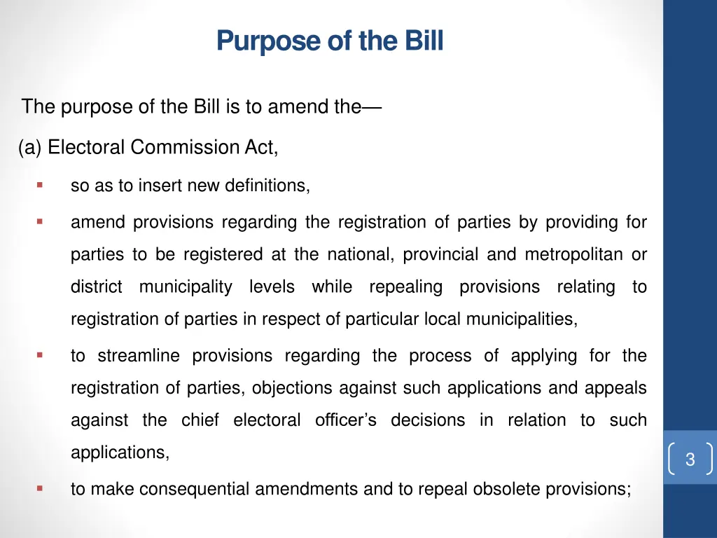 purpose of the bill