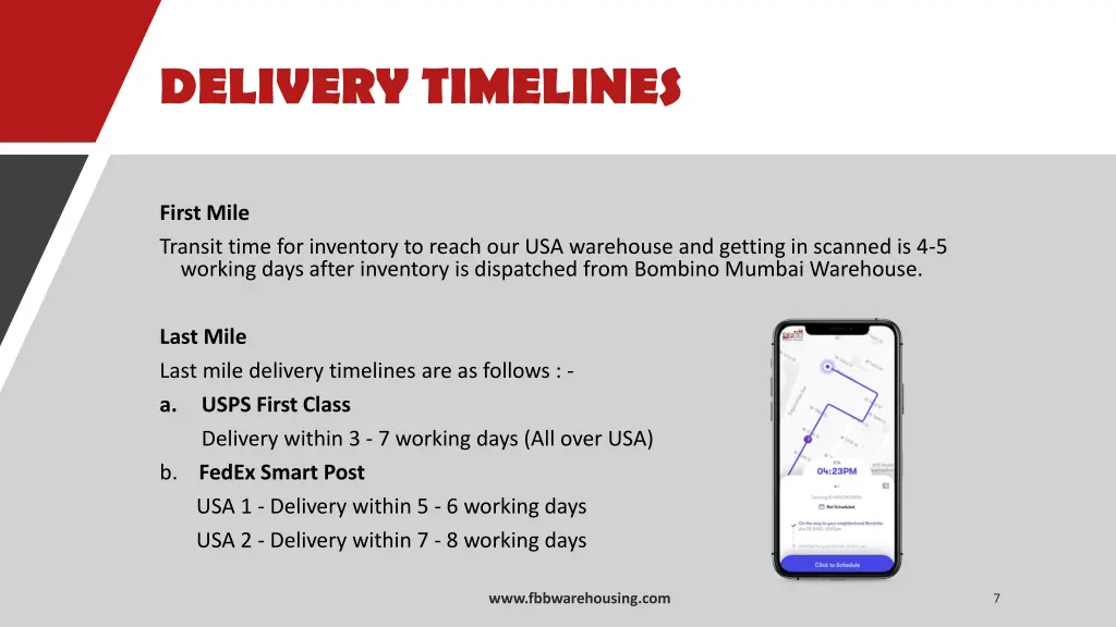 delivery timelines