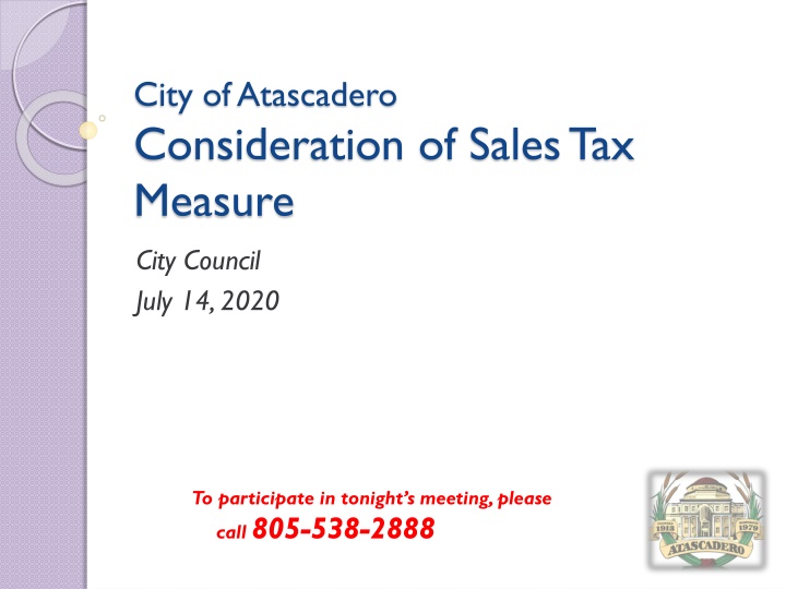 city of atascadero consideration of sales