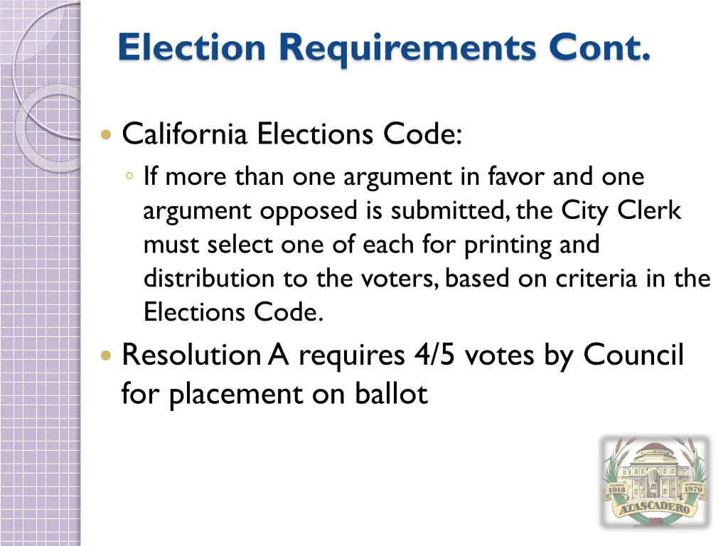 election requirements cont