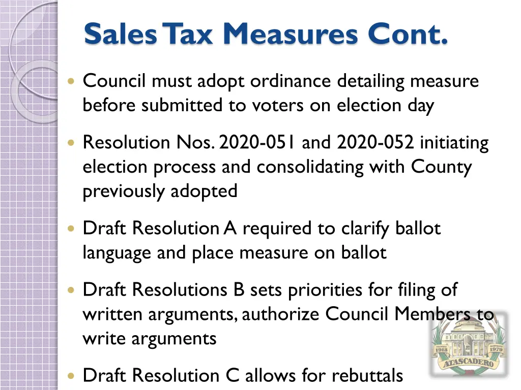 sales tax measures cont