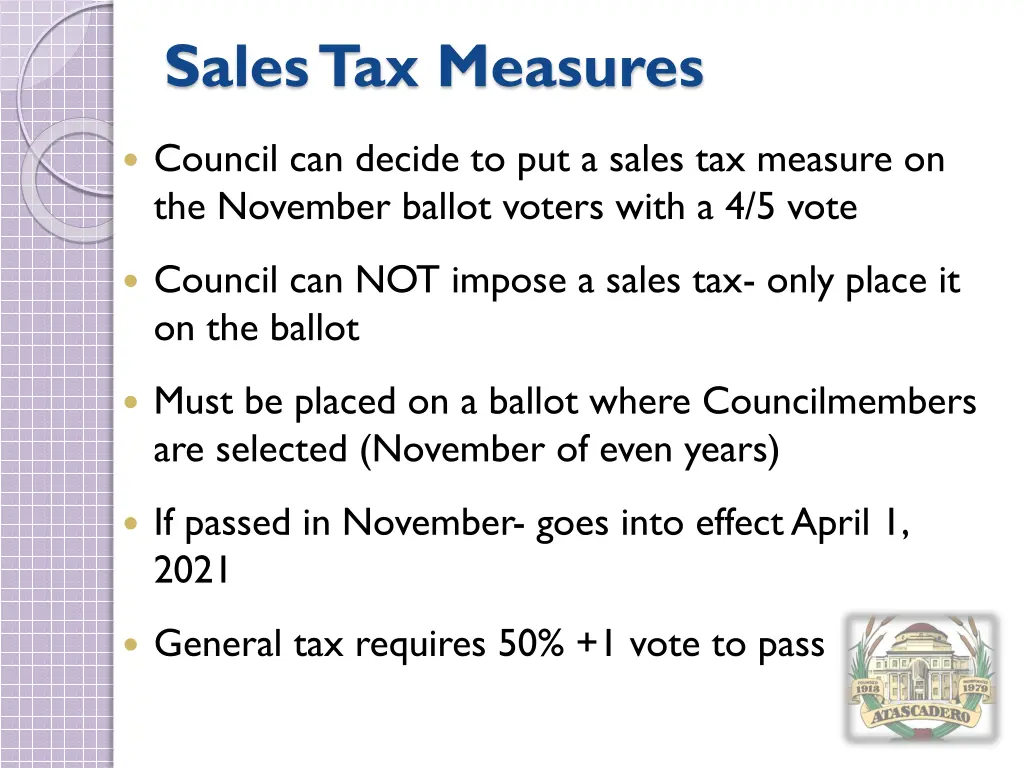 sales tax measures