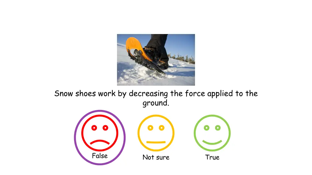 snow shoes work by decreasing the force applied