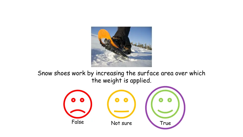 snow shoes work by increasing the surface area