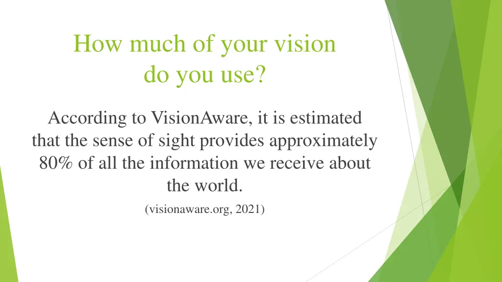 how much of your vision do you use