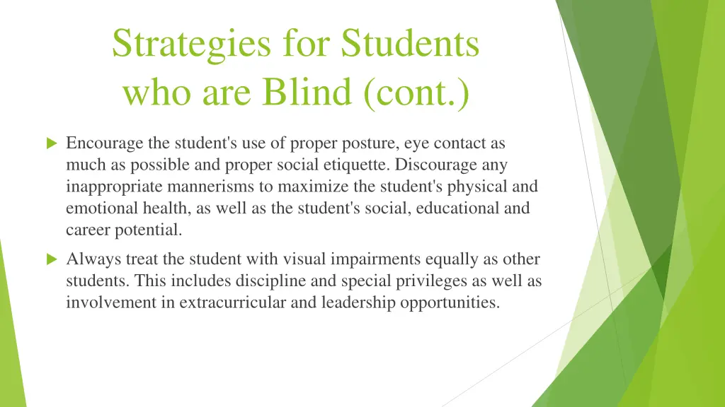 strategies for students who are blind cont 3