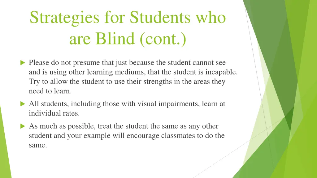 strategies for students who are blind cont 4