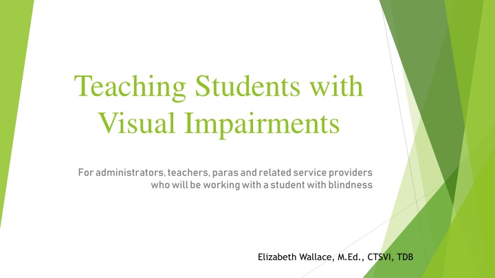 teaching students with visual impairments