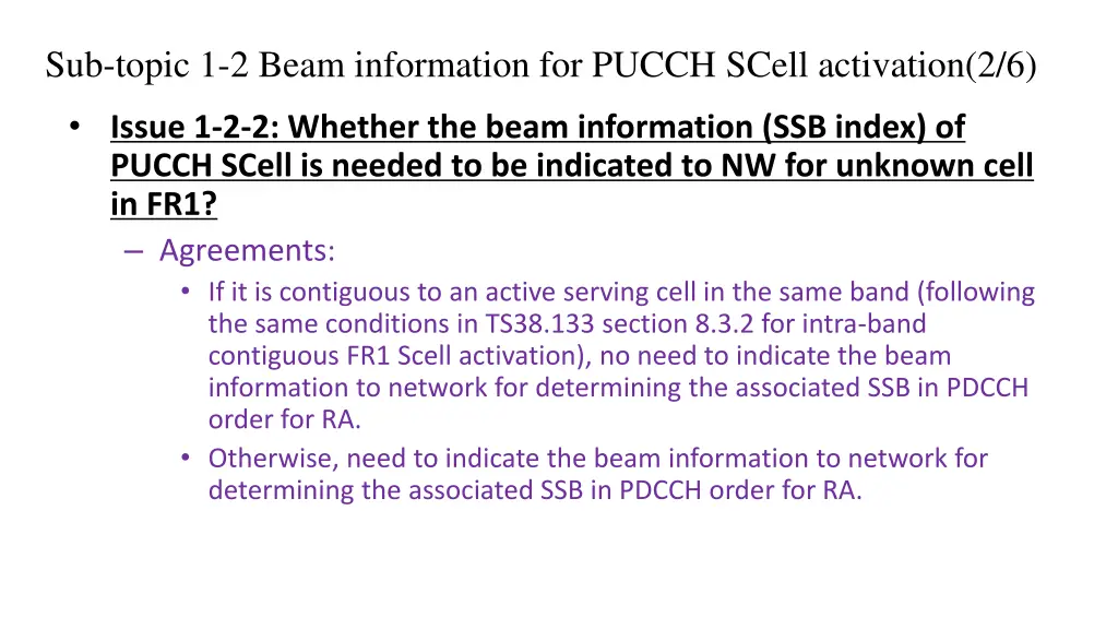 sub topic 1 2 beam information for pucch scell 1