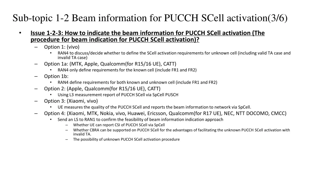 sub topic 1 2 beam information for pucch scell 2