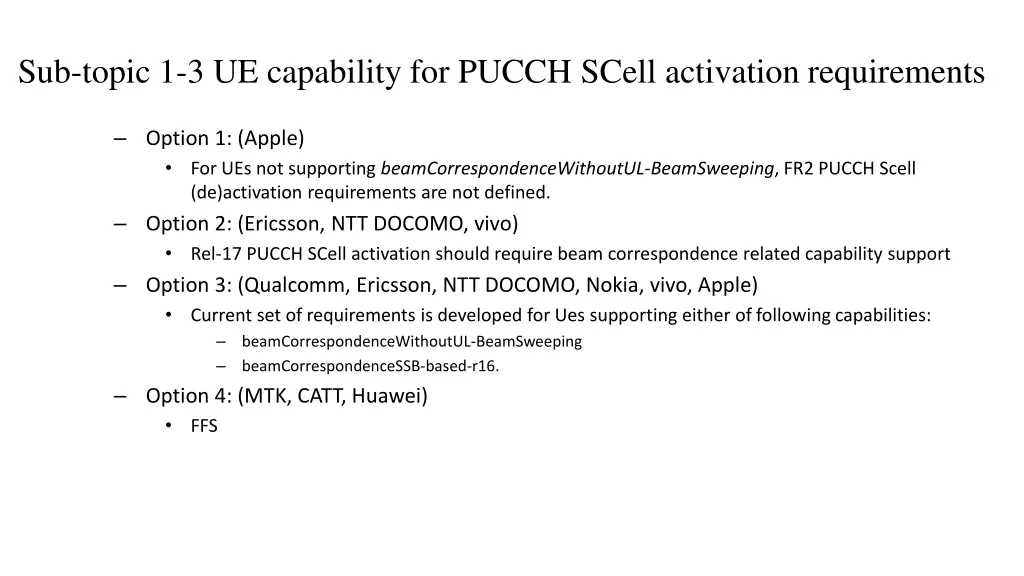 sub topic 1 3 ue capability for pucch scell