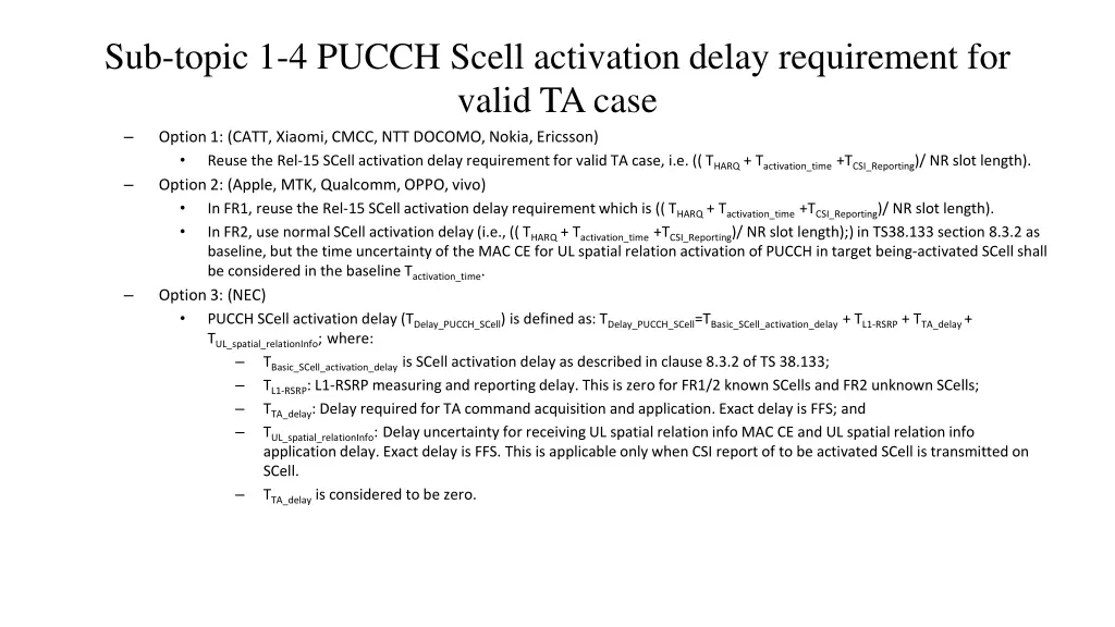 sub topic 1 4 pucch scell activation delay