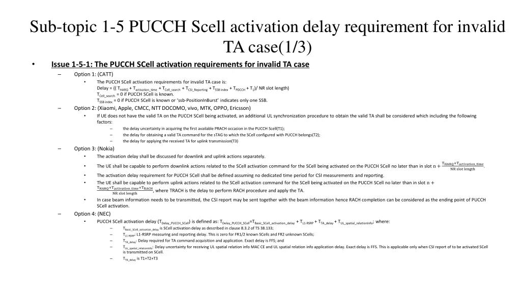 sub topic 1 5 pucch scell activation delay