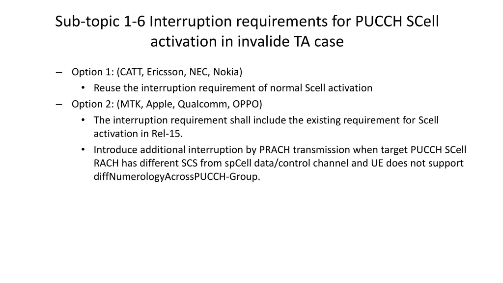 sub topic 1 6 interruption requirements for pucch