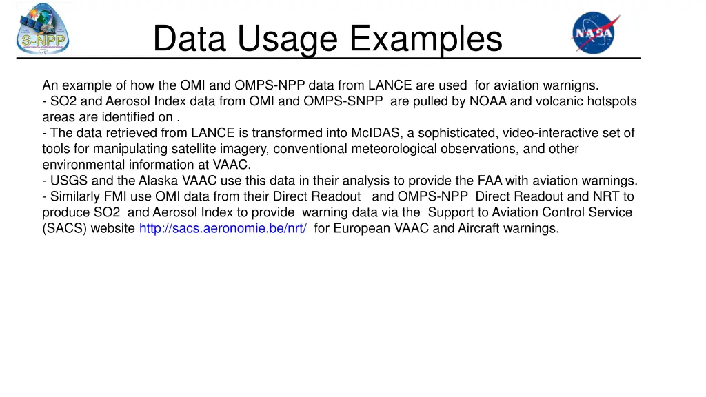 data usage examples