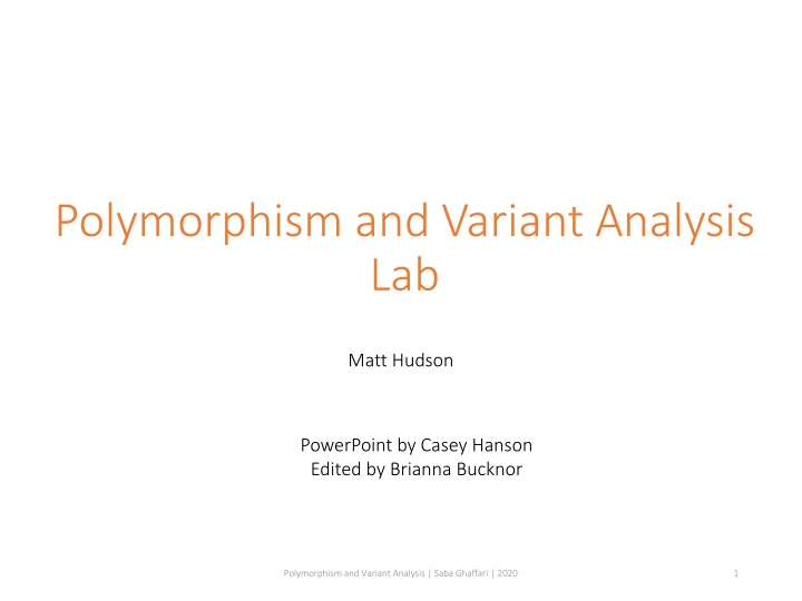 polymorphism and variant analysis lab