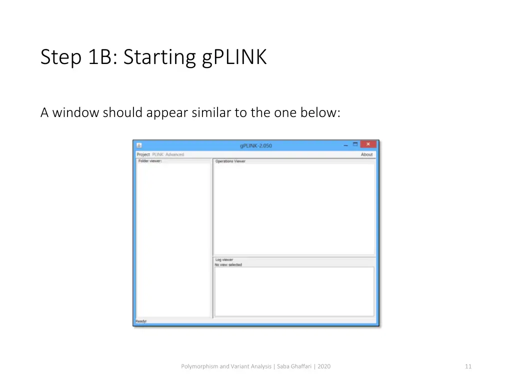 step 1b starting gplink