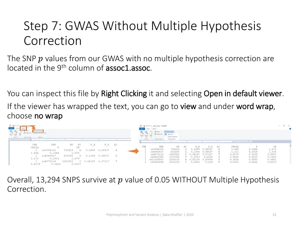 step 7 gwas without multiple hypothesis correction 1