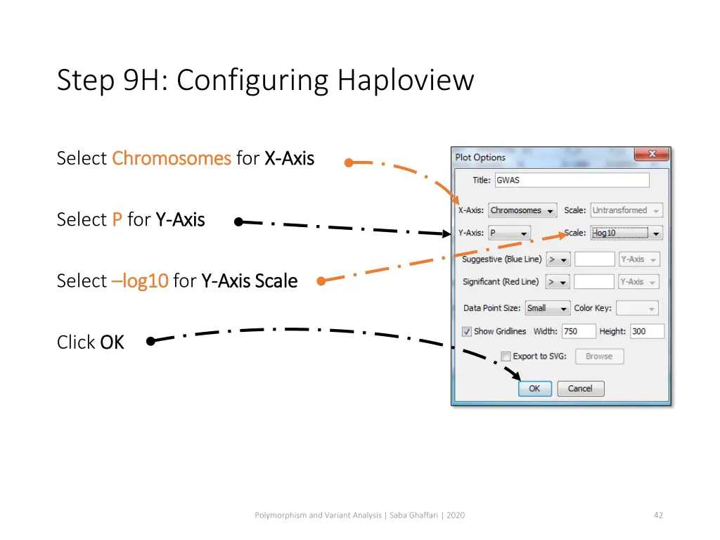 step 9h configuring haploview