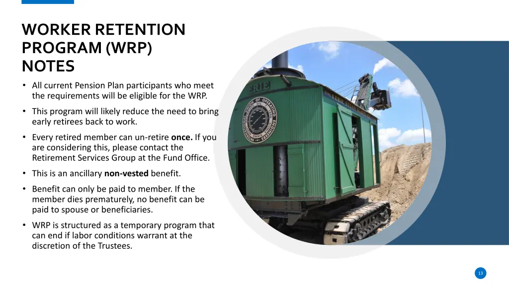 worker retention program wrp notes all current