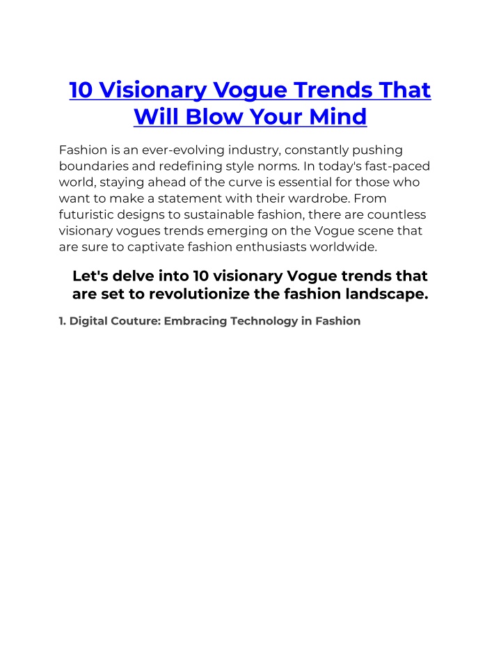 10 visionary vogue trends that will blow your mind