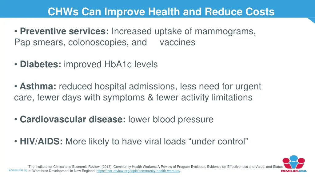 chws can improve health and reduce costs