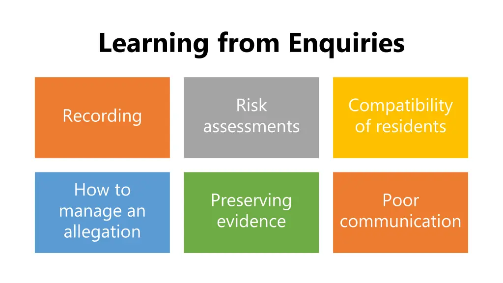 learning from enquiries