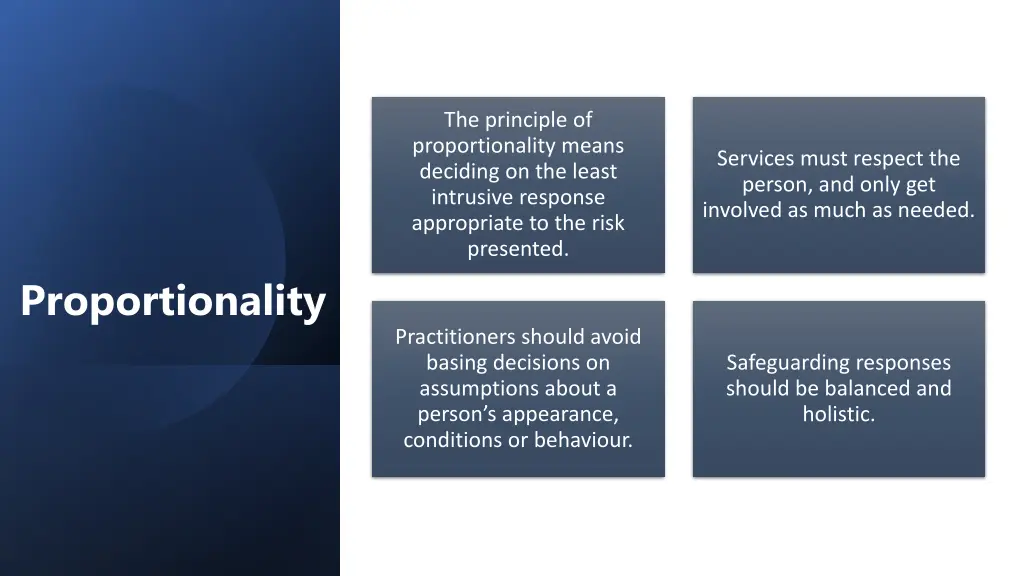 the principle of proportionality means deciding